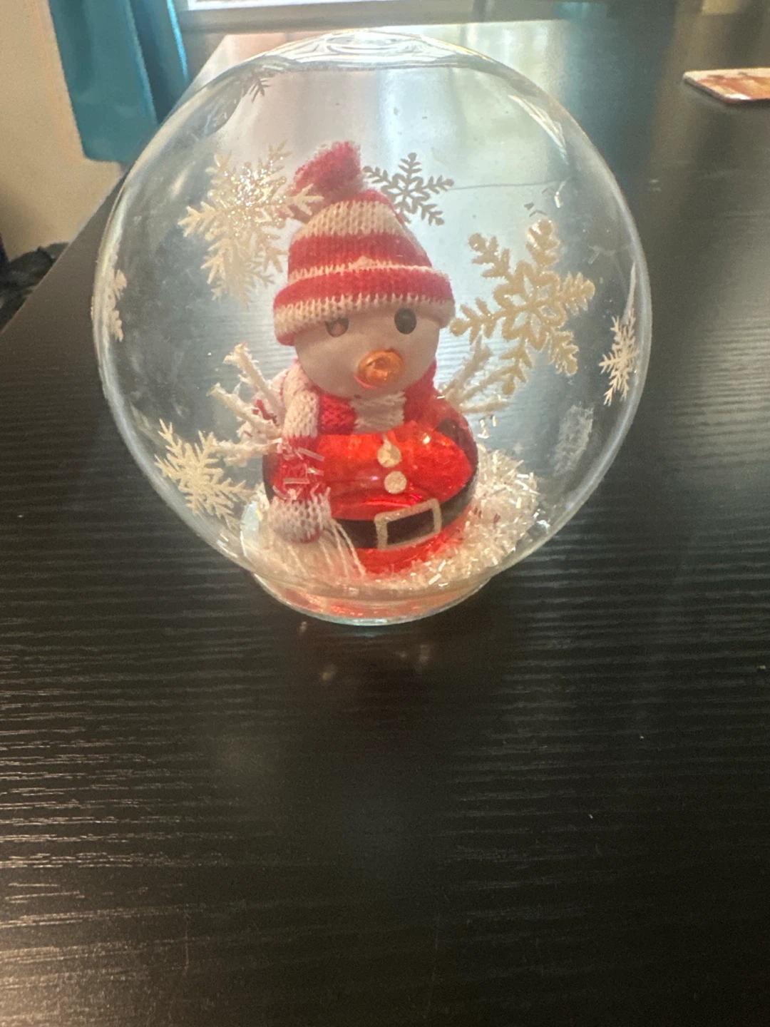 Pier1 Christmas Snowman Glass Ornament