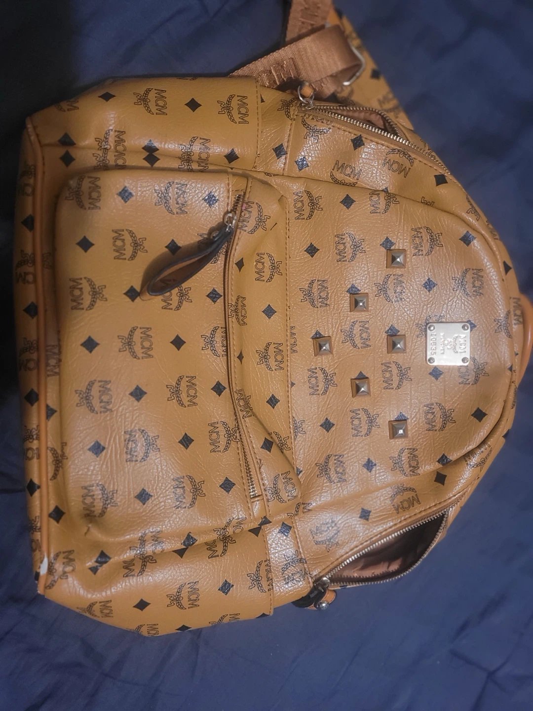 Mcm leather backpack