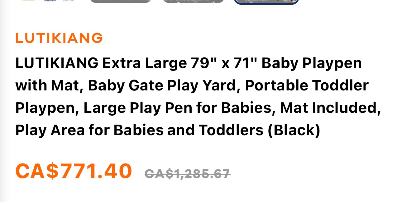 BLACK IN COLOR  Extra Large Baby Playpen 79" x 71" with Mat - photo 2