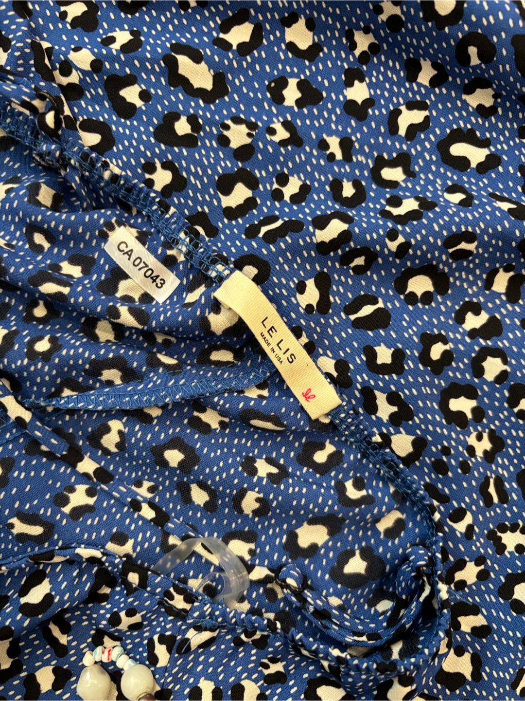 Le Lis Blue Leopard Print Spaghetti Strap Dress - photo 3