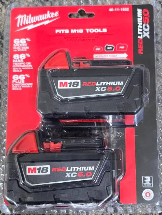 Milwaukee M18 Redlithium XC5.0 Battery 2-Pack