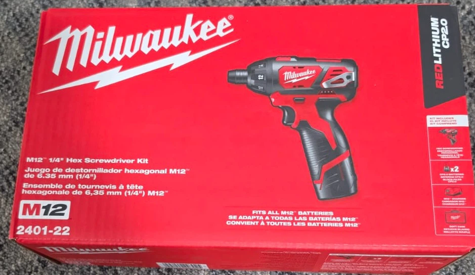 Milwaukee M12 1/4" Hex Screwdriver Kit 2401-22