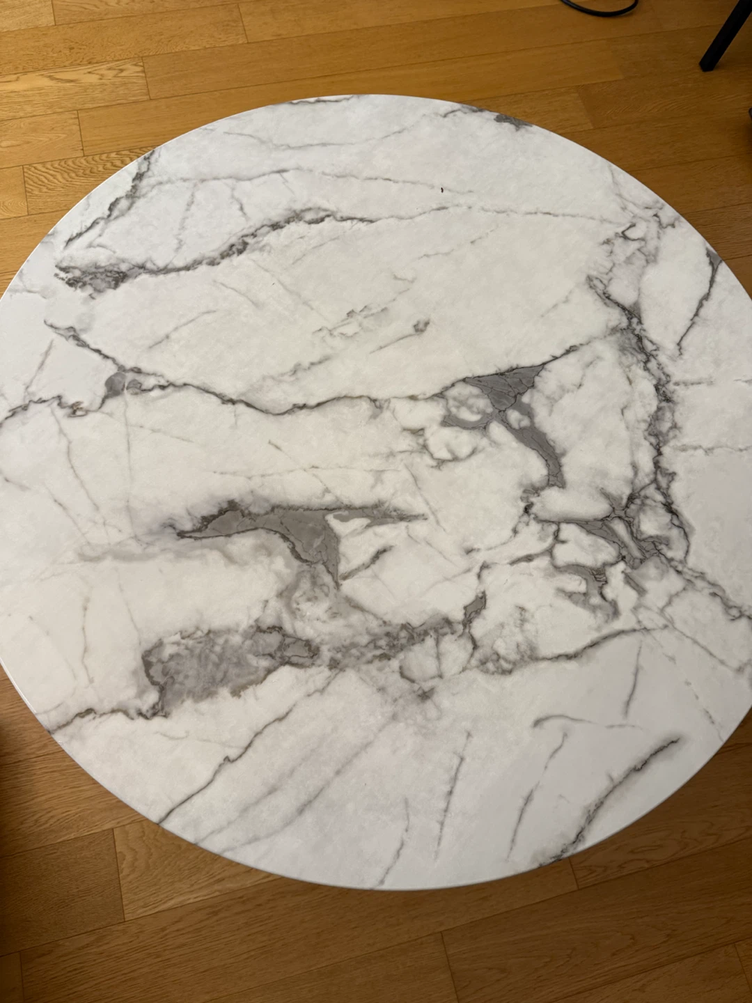 Round White Marble Style Coffee Table