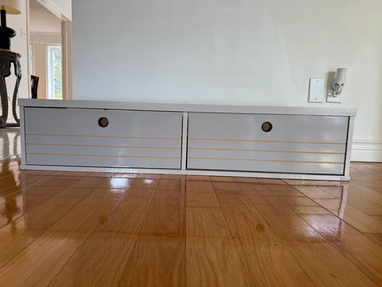 Grey Floating Entertainment Unit with Doors