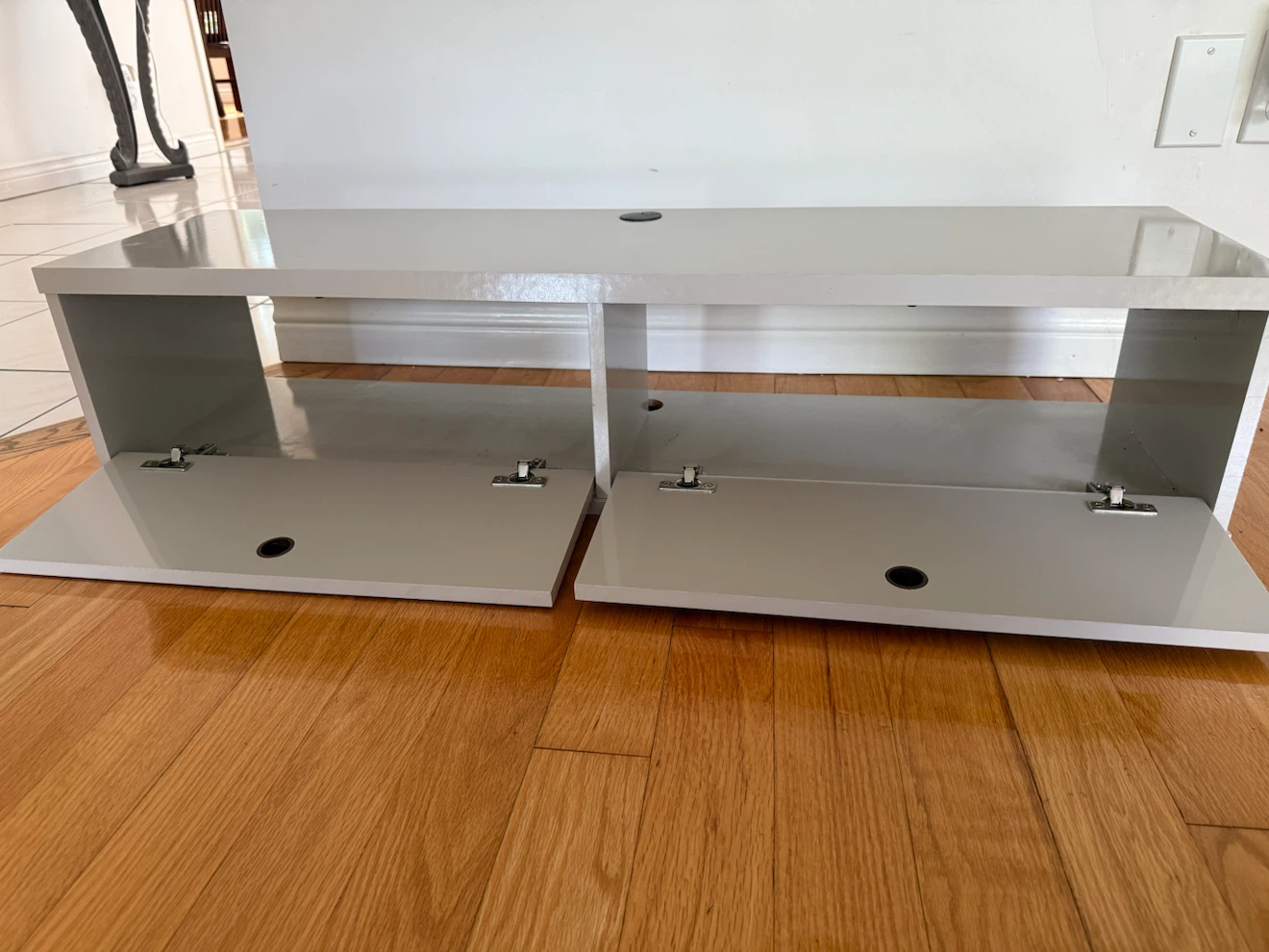 Grey Floating Entertainment Unit with Doors - photo 3