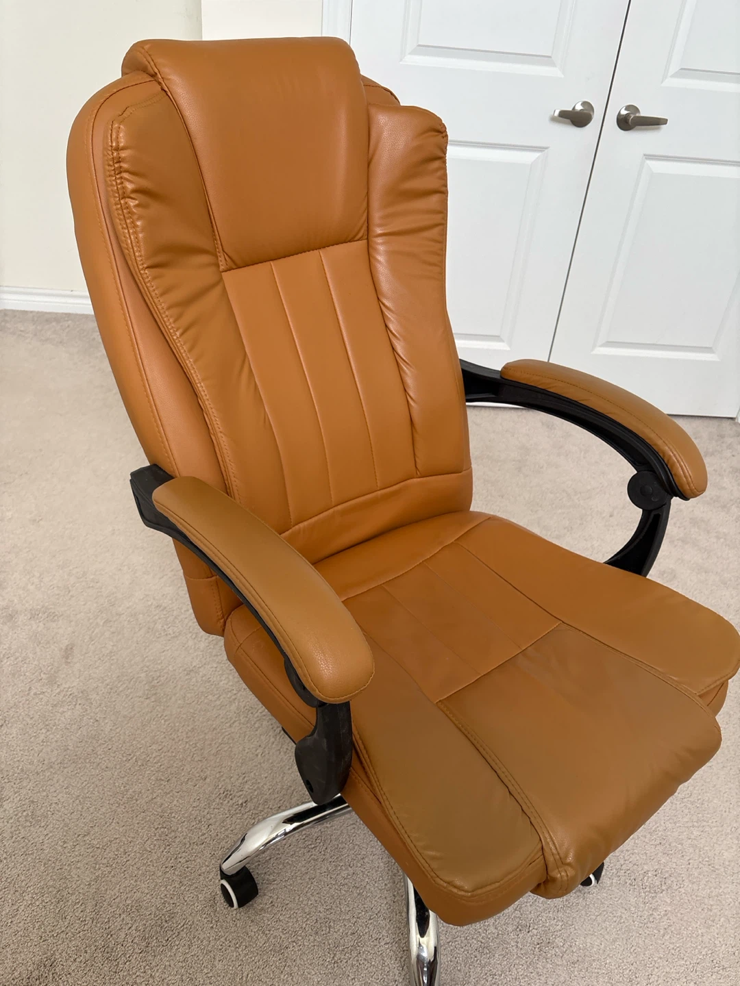 Ergonomic Office Chair - Tan Faux Leather - photo 2