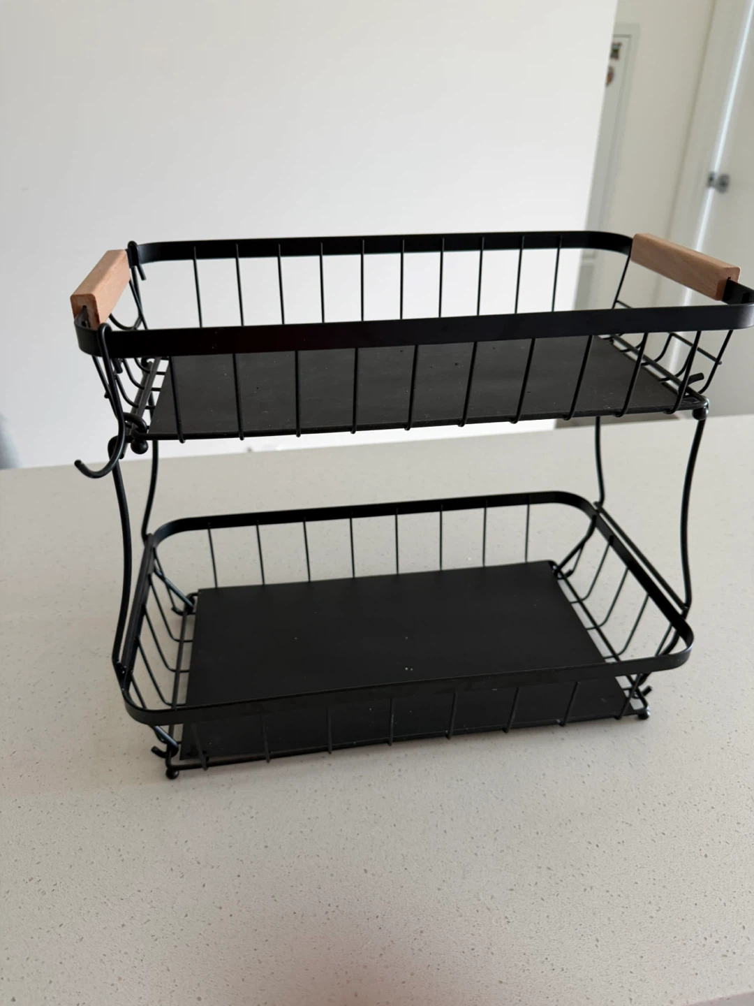 Two-Tier Black Metal Fruit Rack - photo 2
