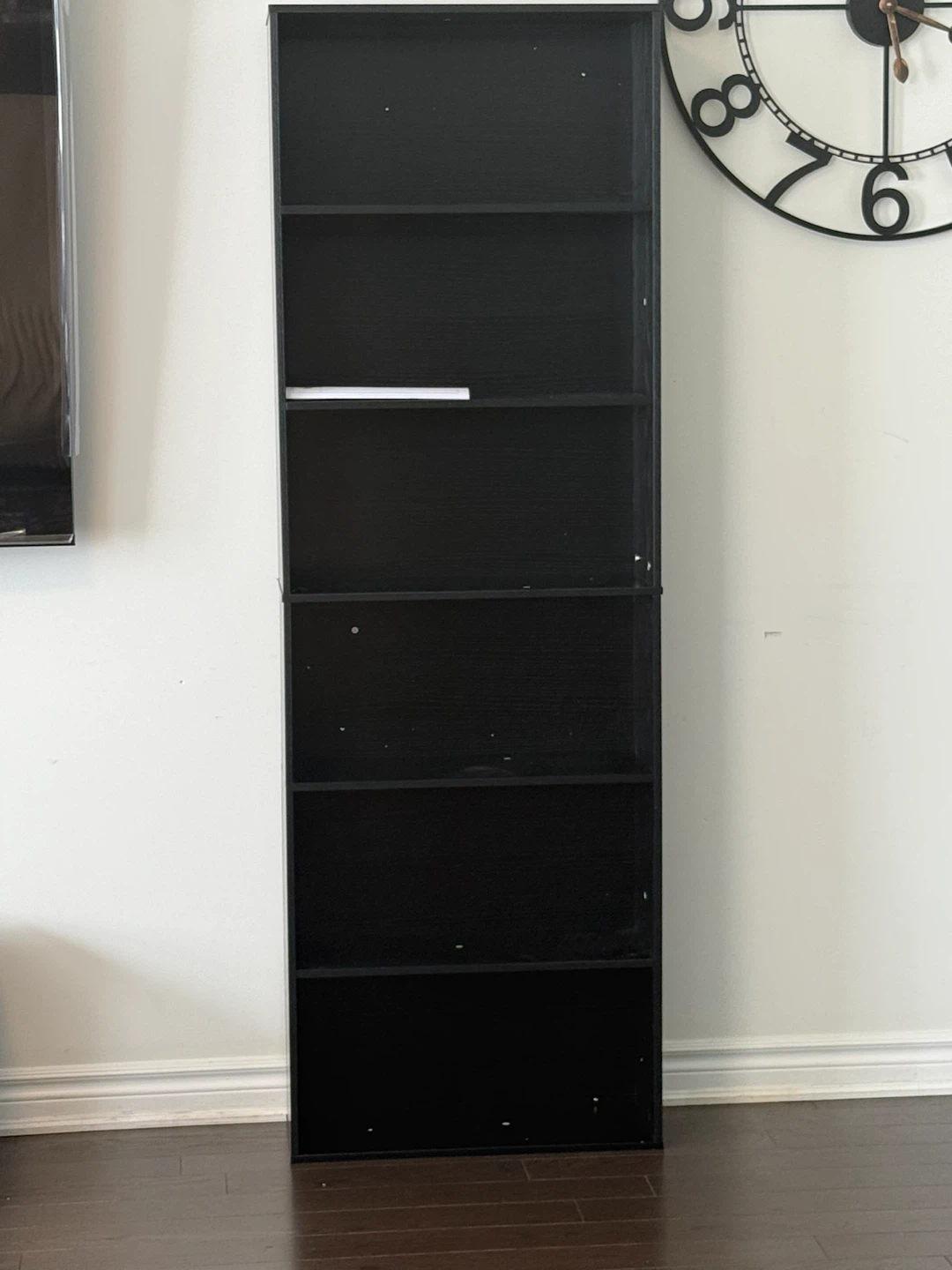 Black 6-Shelf Bookcase - photo 2