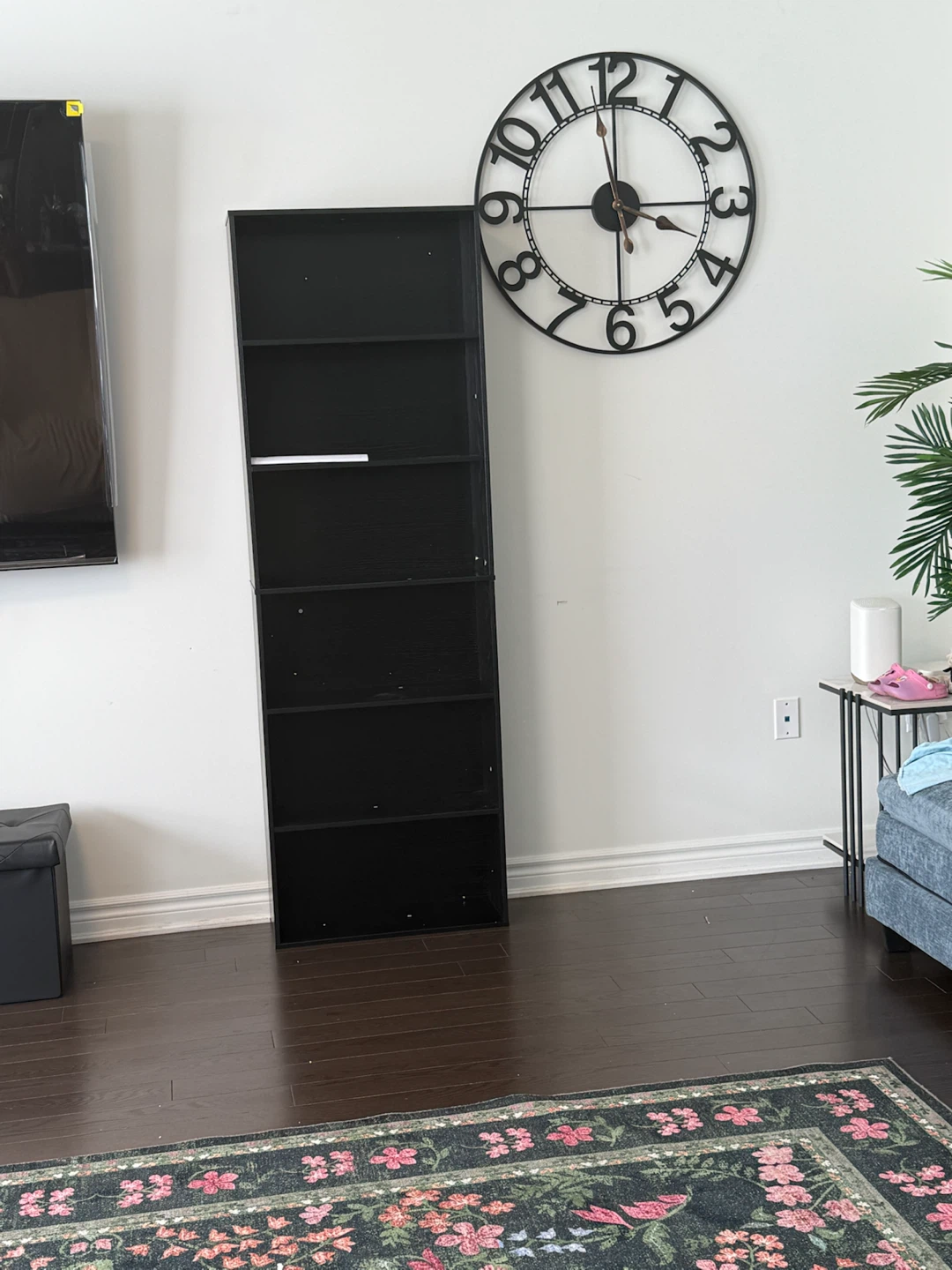 Black 6-Shelf Bookcase - photo 3