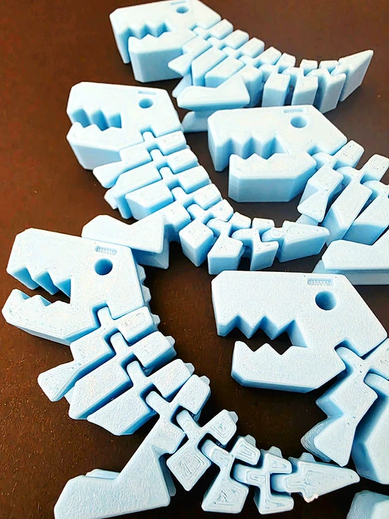 Blue Glow in the Dark Articulated Dinosaur Toy