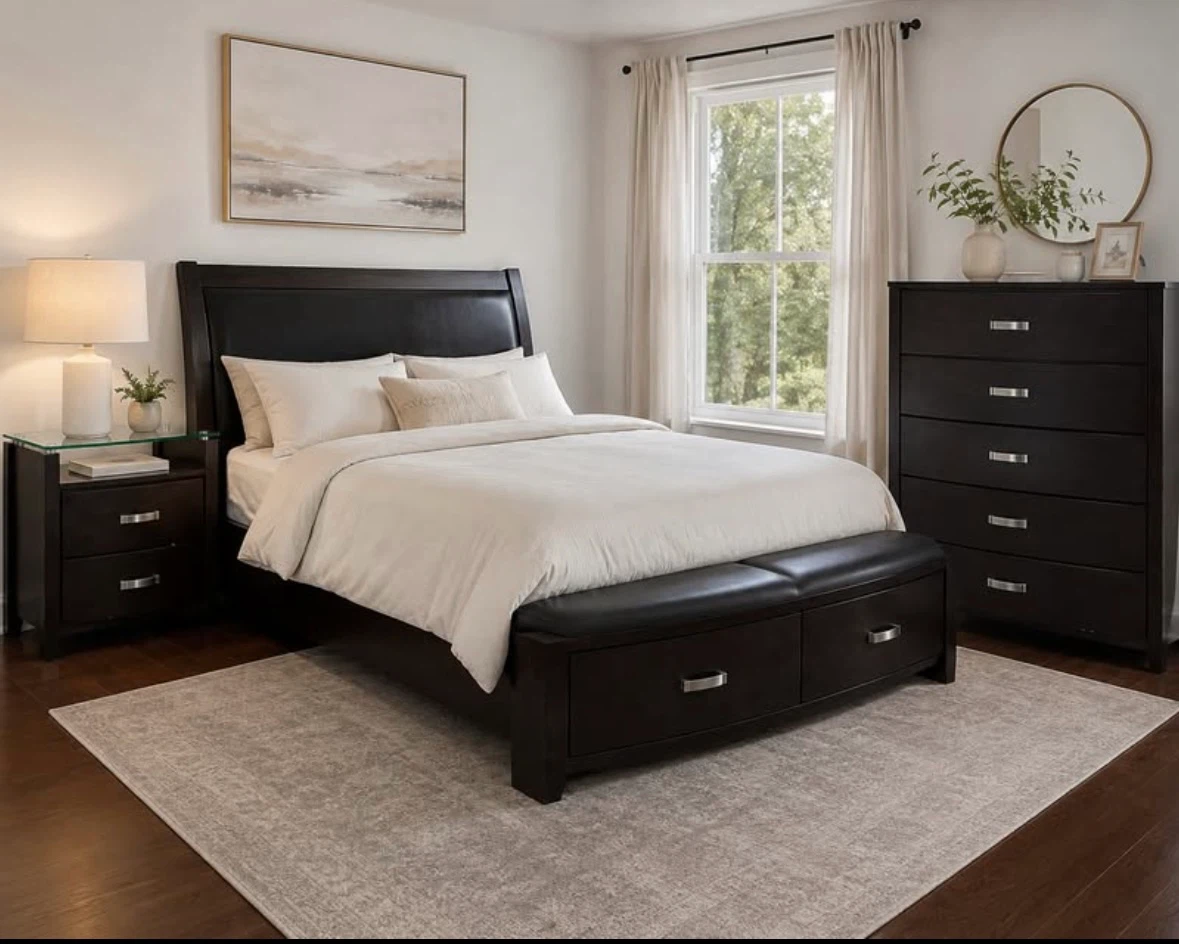MOVING SALE‼️Leon’s Cinema Queen Storage Bedroom Set – 3 Pieces
