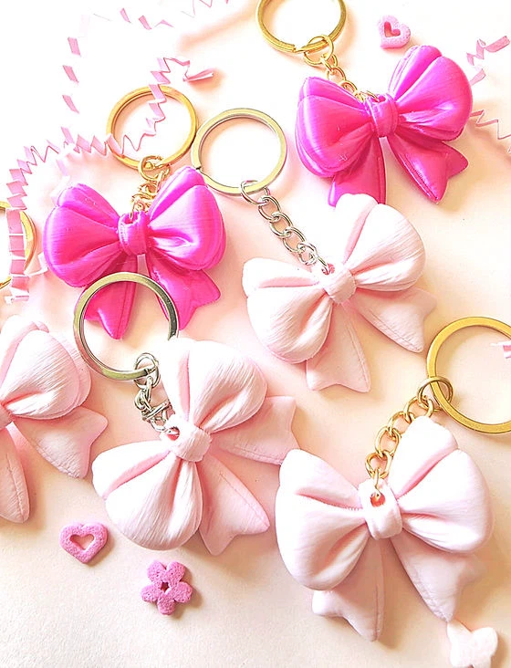 Pink Bow Keychain