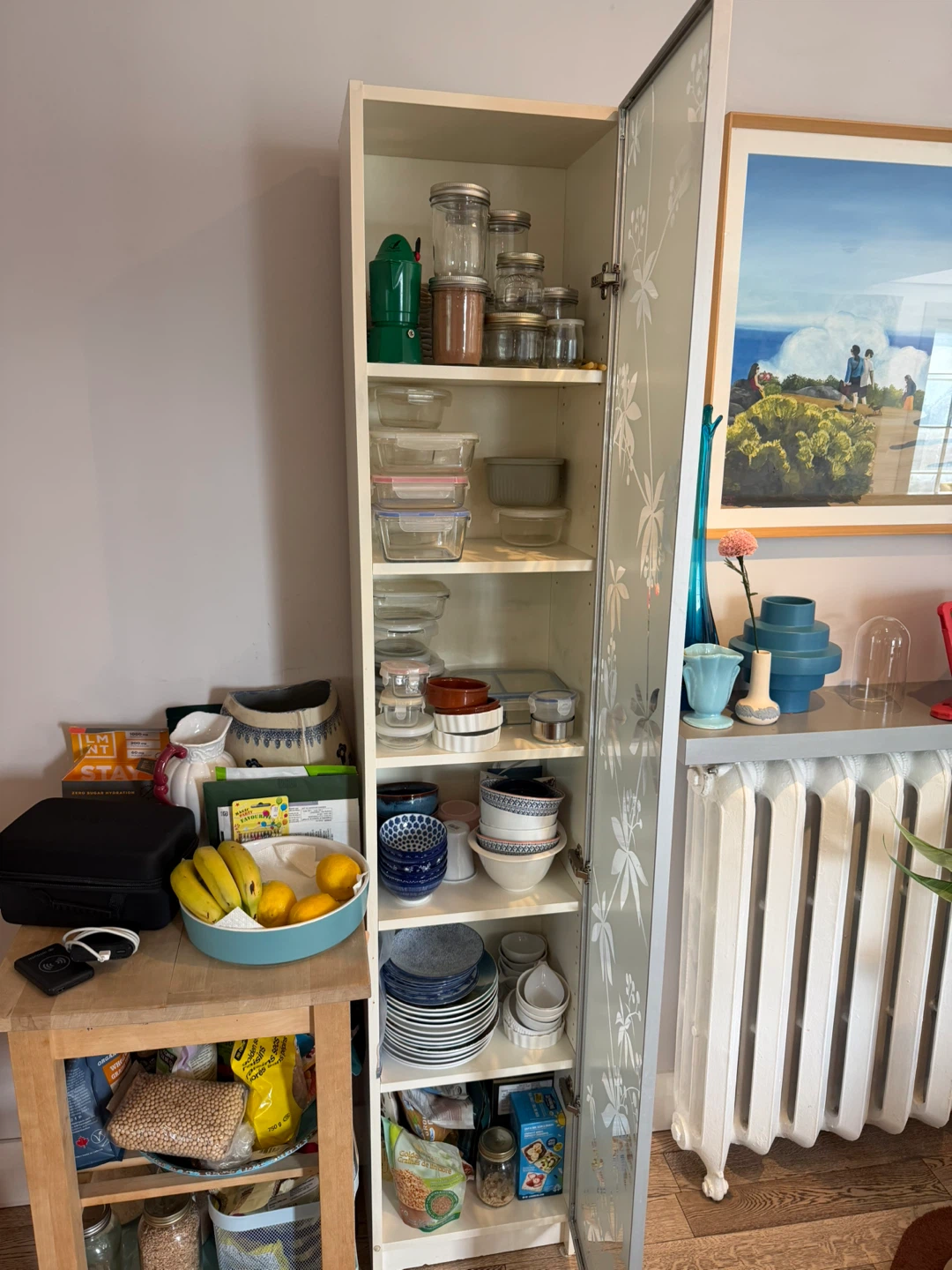 Tall Ikea Cabinet with Etched Glass Door - photo 2