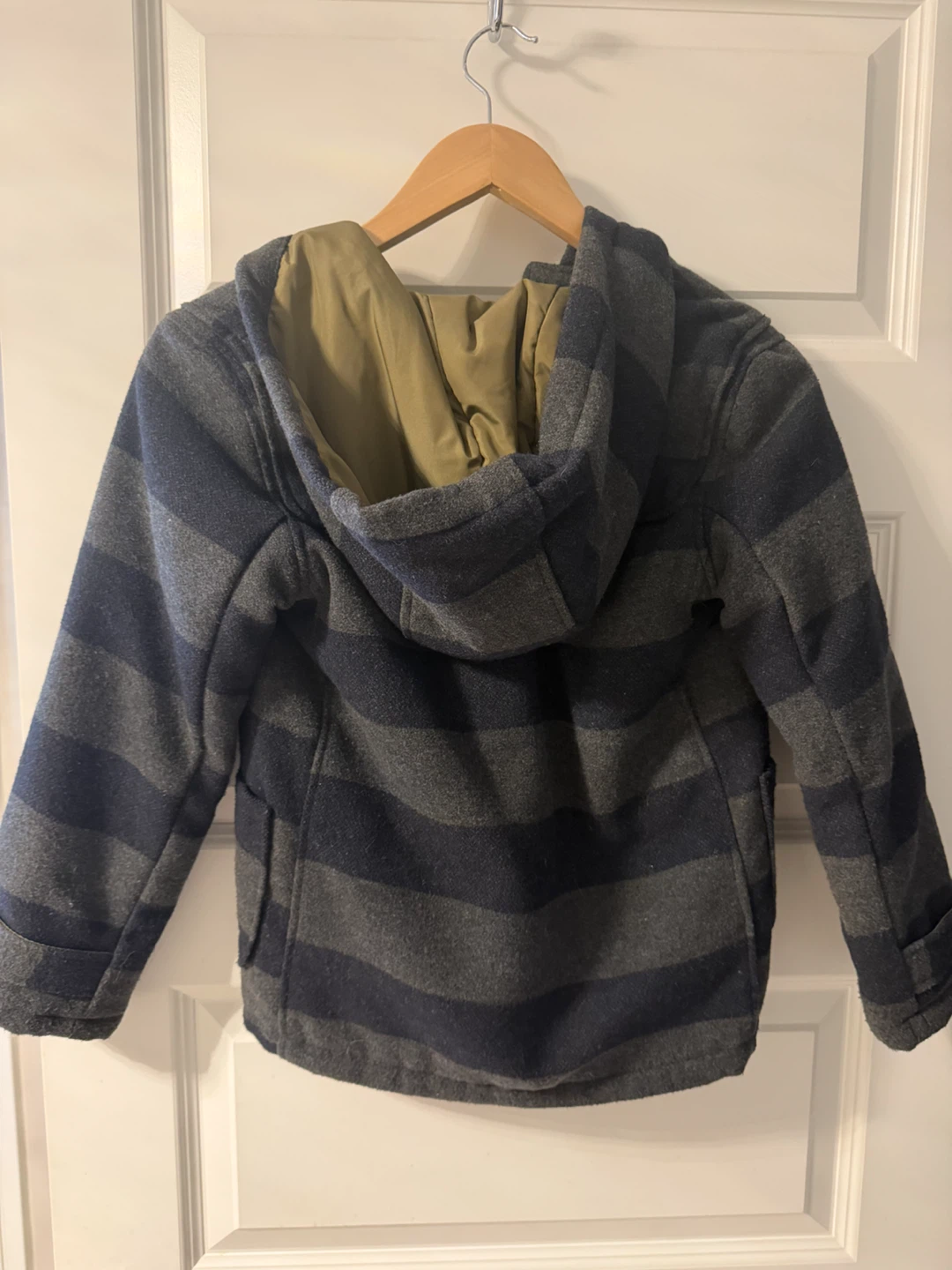 ALC Striped Hooded Duffel Coat - photo 2