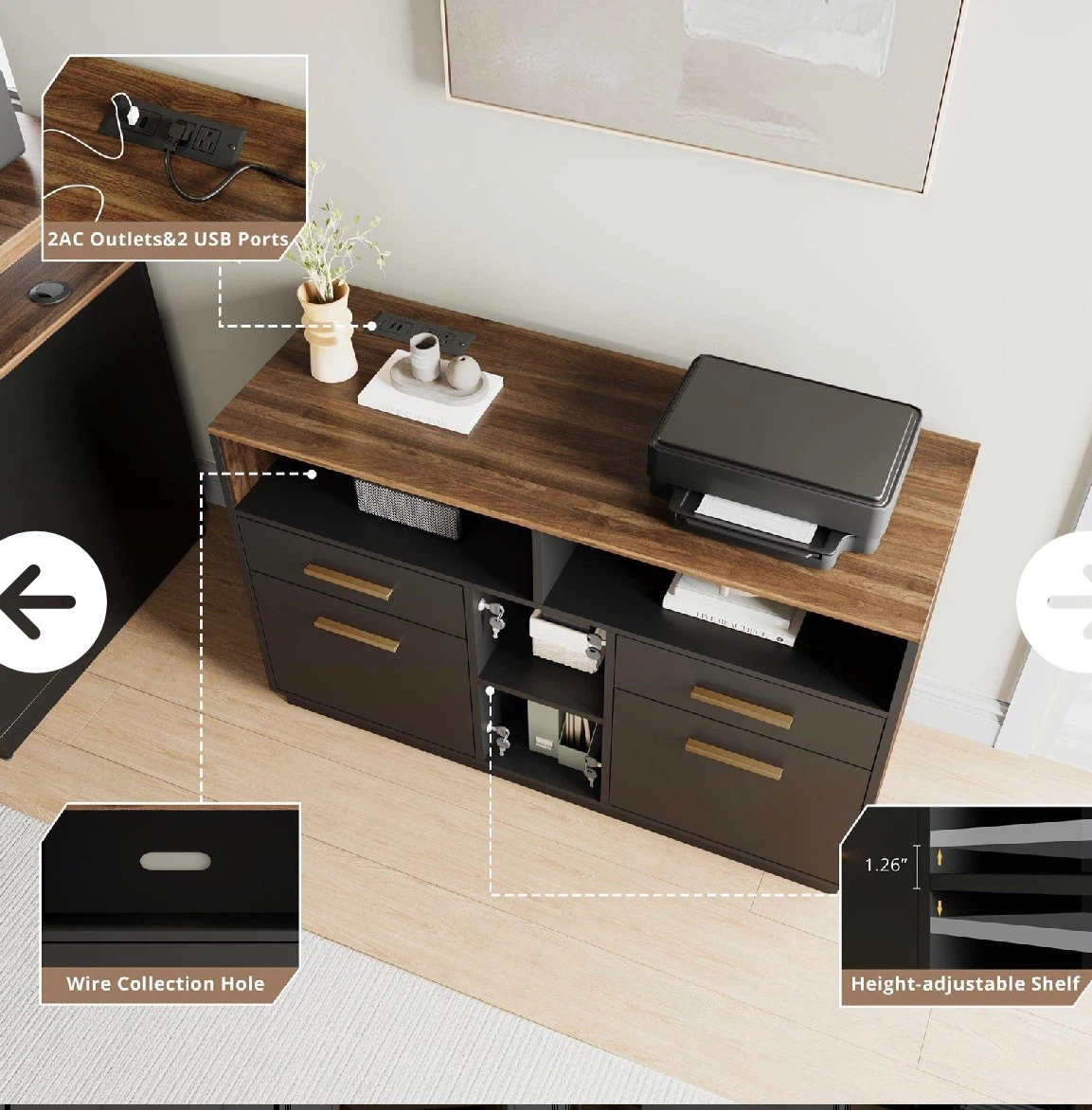 ModernMate Wood File Cabinet with Lock - photo 3