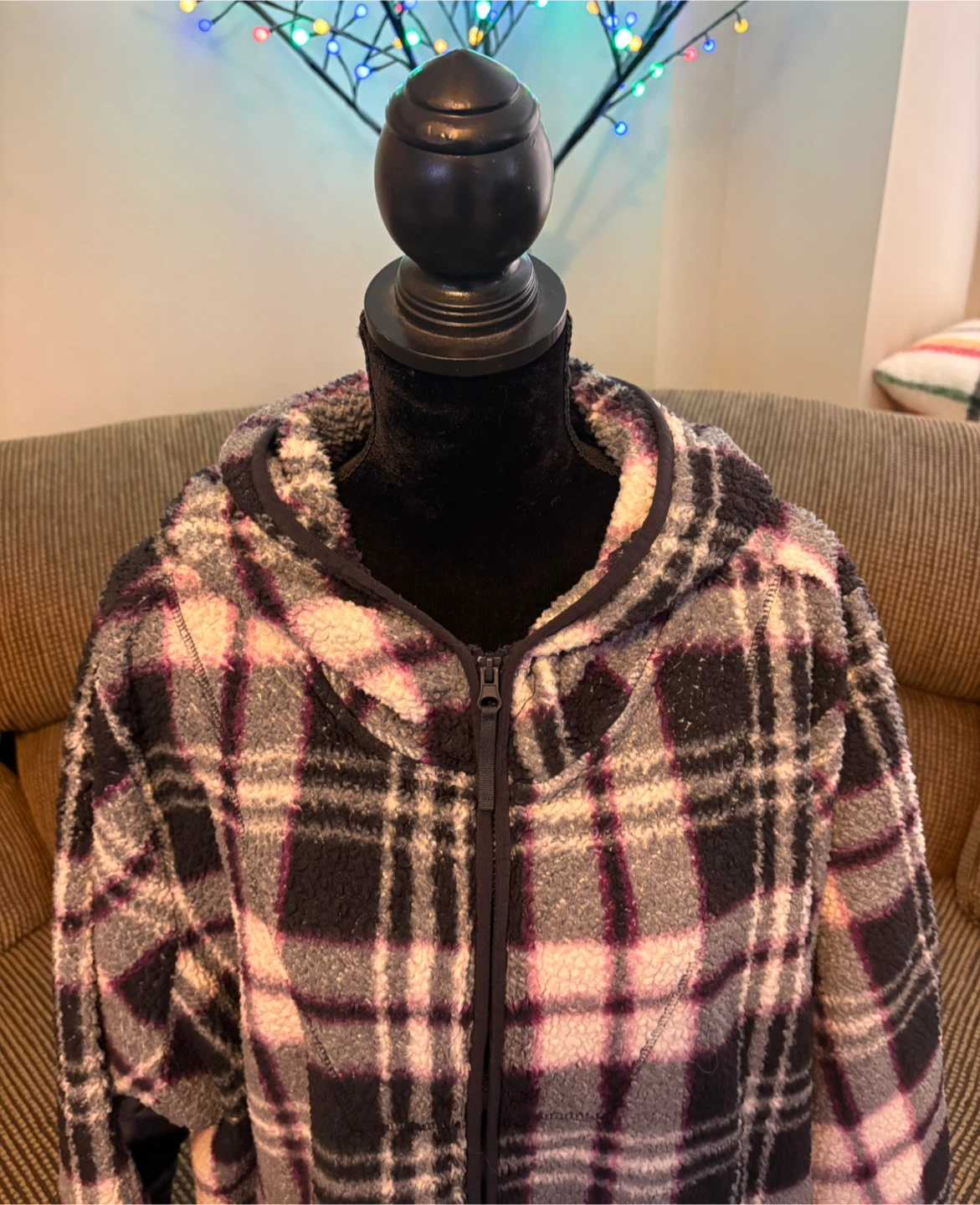 ✨✨Sherpa Plaid Zip-Up Hoodie 5XL - photo 2