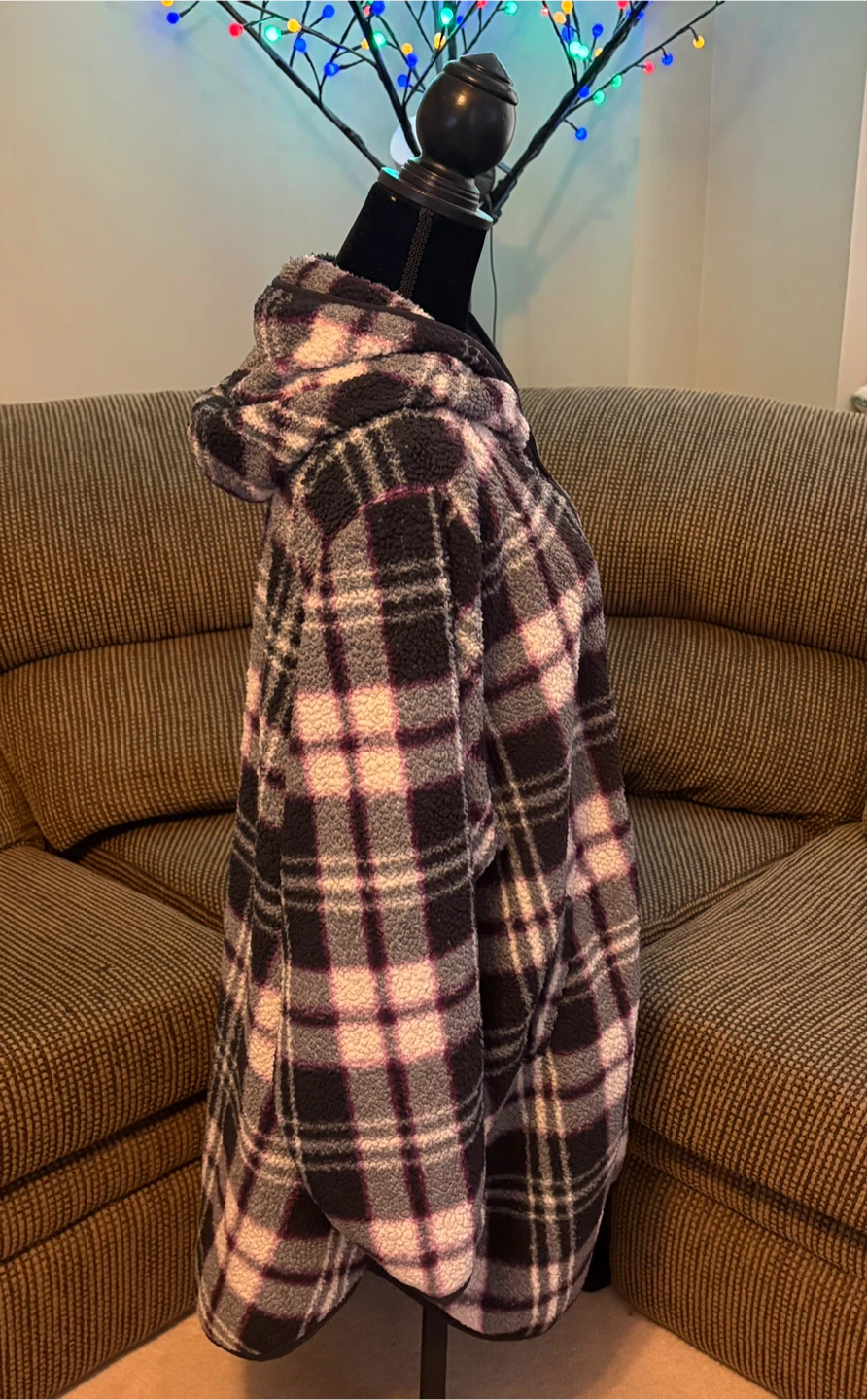 ✨✨Sherpa Plaid Zip-Up Hoodie 5XL - photo 5
