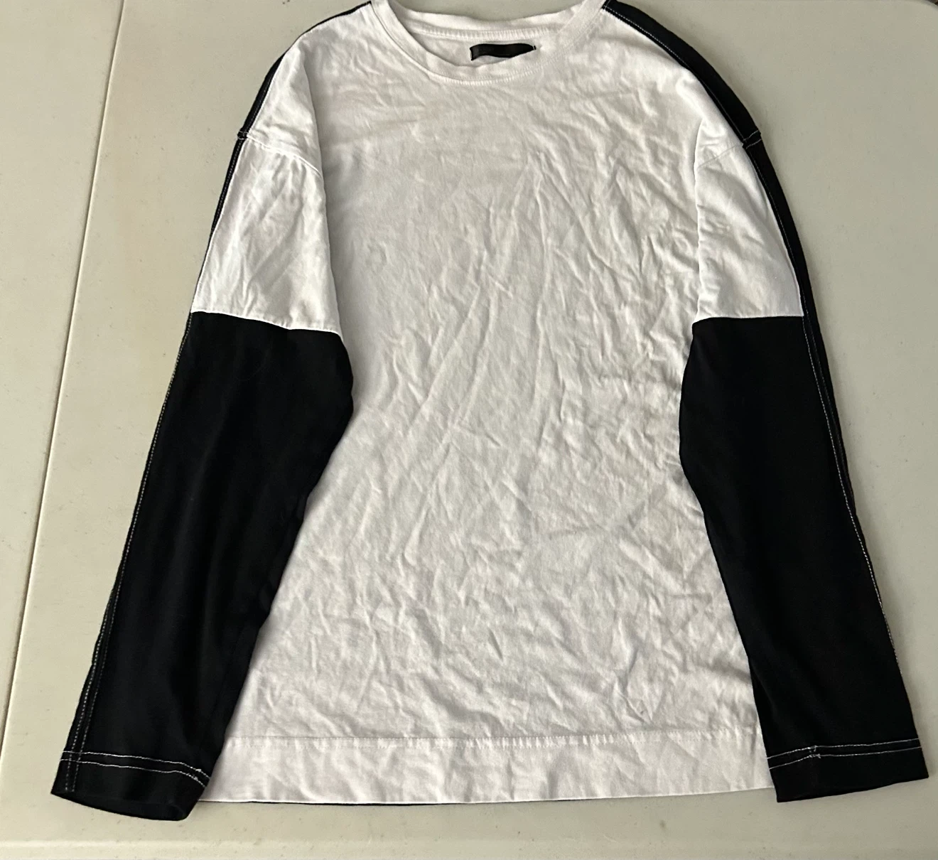 Oak + Fort Long Sleeve Black & White Shirt XS
