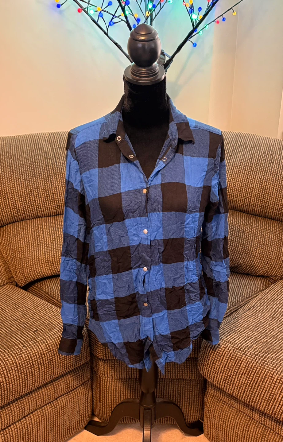 ✨✨Balera Blue and Black Plaid Shirt