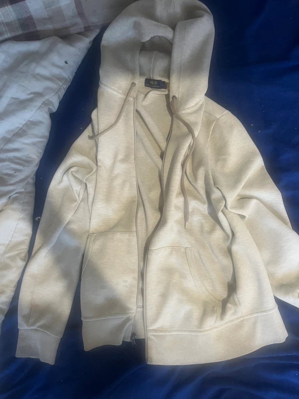 Used beige polo hoodie size M