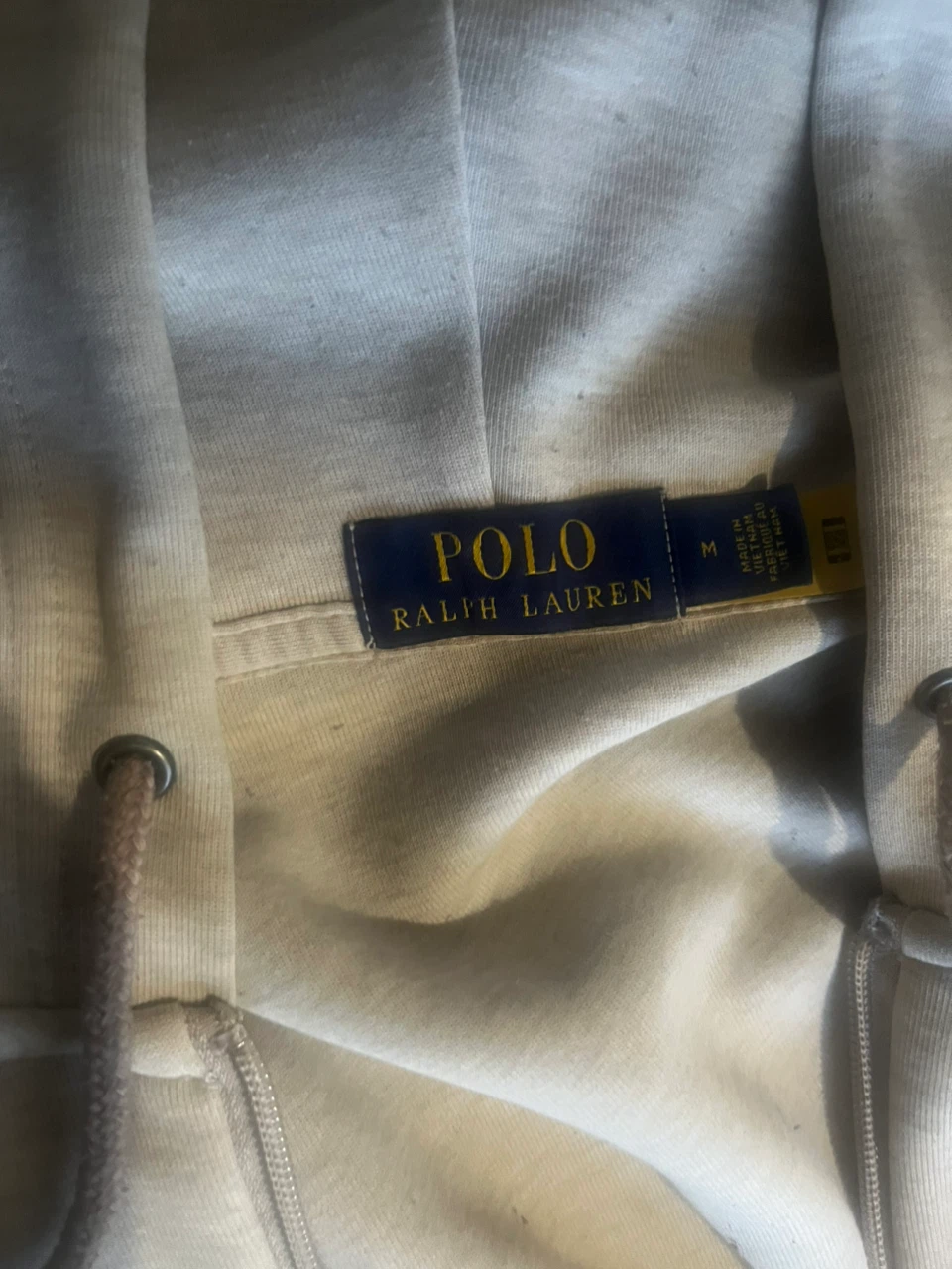 Used beige polo hoodie size M - photo 2