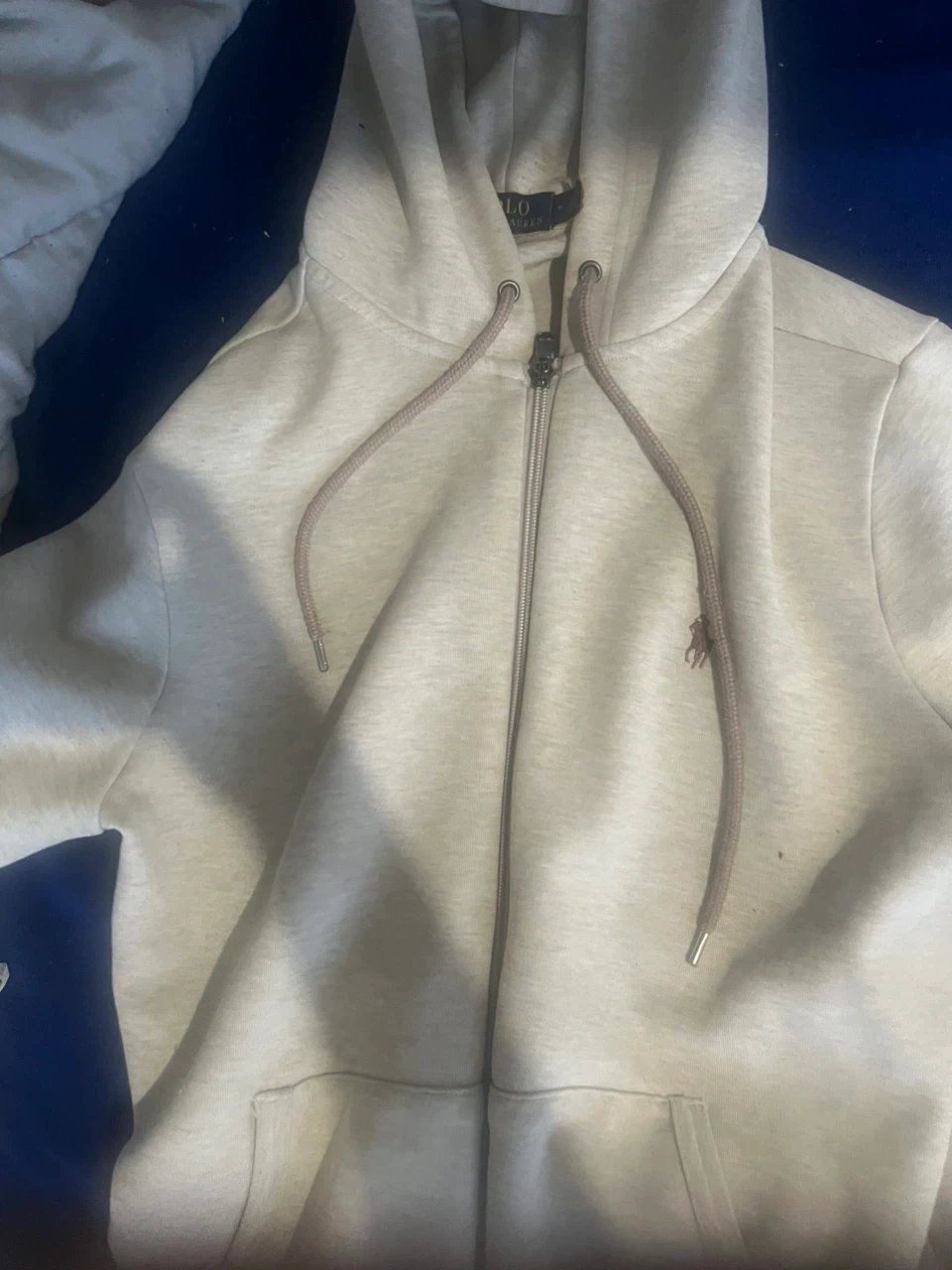 Used beige polo hoodie size M - photo 4
