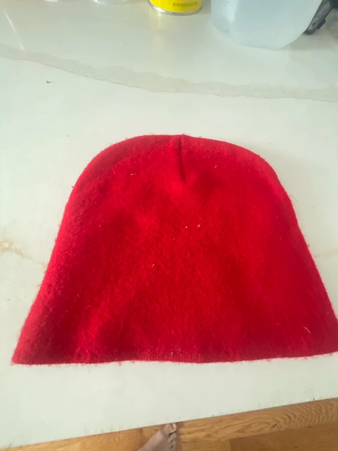 Red Beanie Hat "Love Never Fails" - photo 2