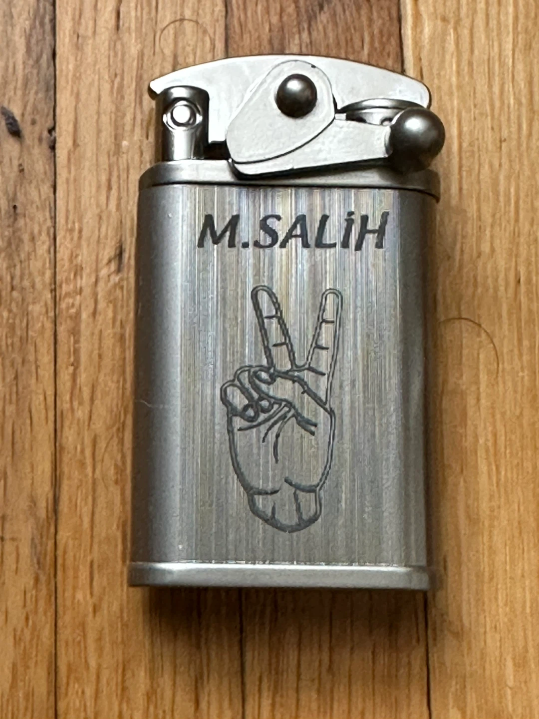 Branded Metal Lighter with Peace Sign