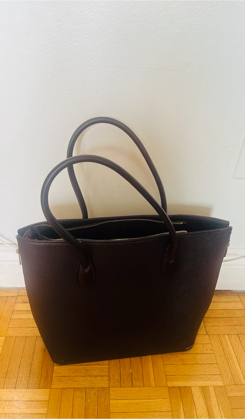 Brown Faux Leather Tote Bag - photo 5