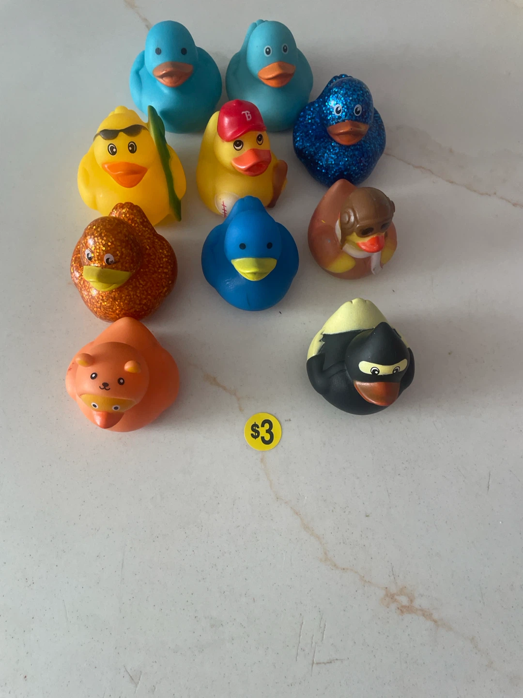 Lot of 9 Rubber Ducks - Various Designs