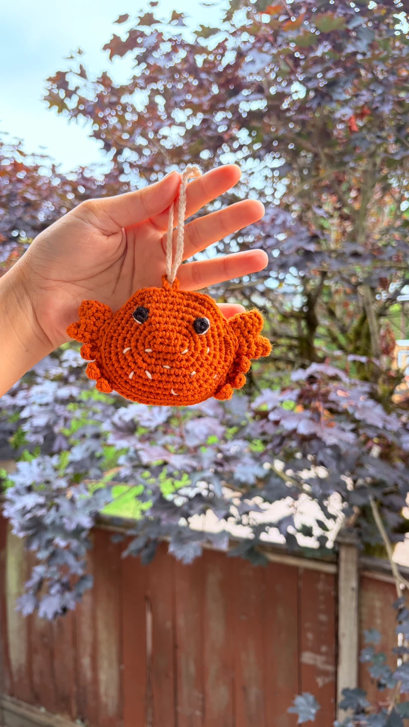 Crochet crab pouch