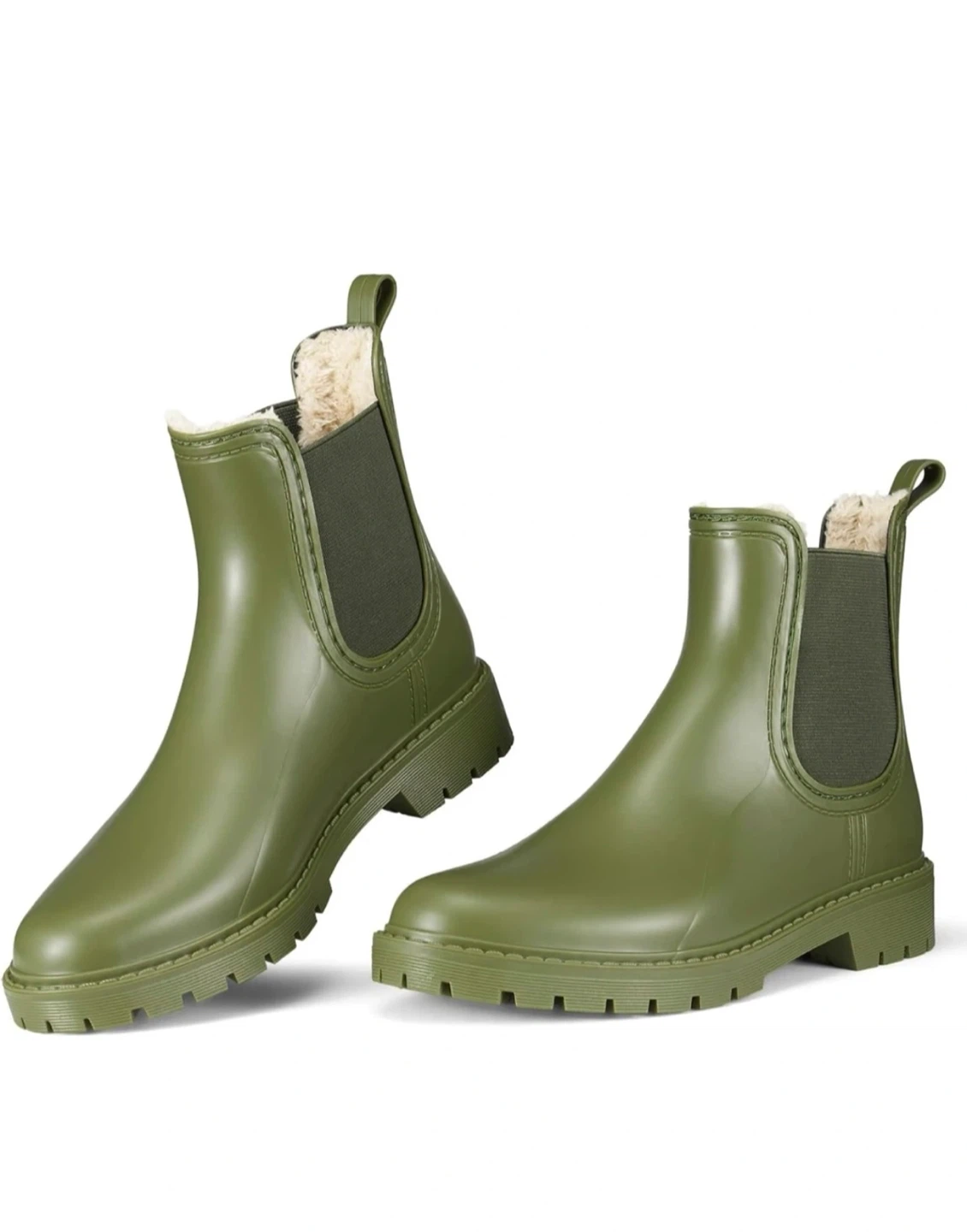 Women's Green Fleece-Lined Rain Boots - photo 5