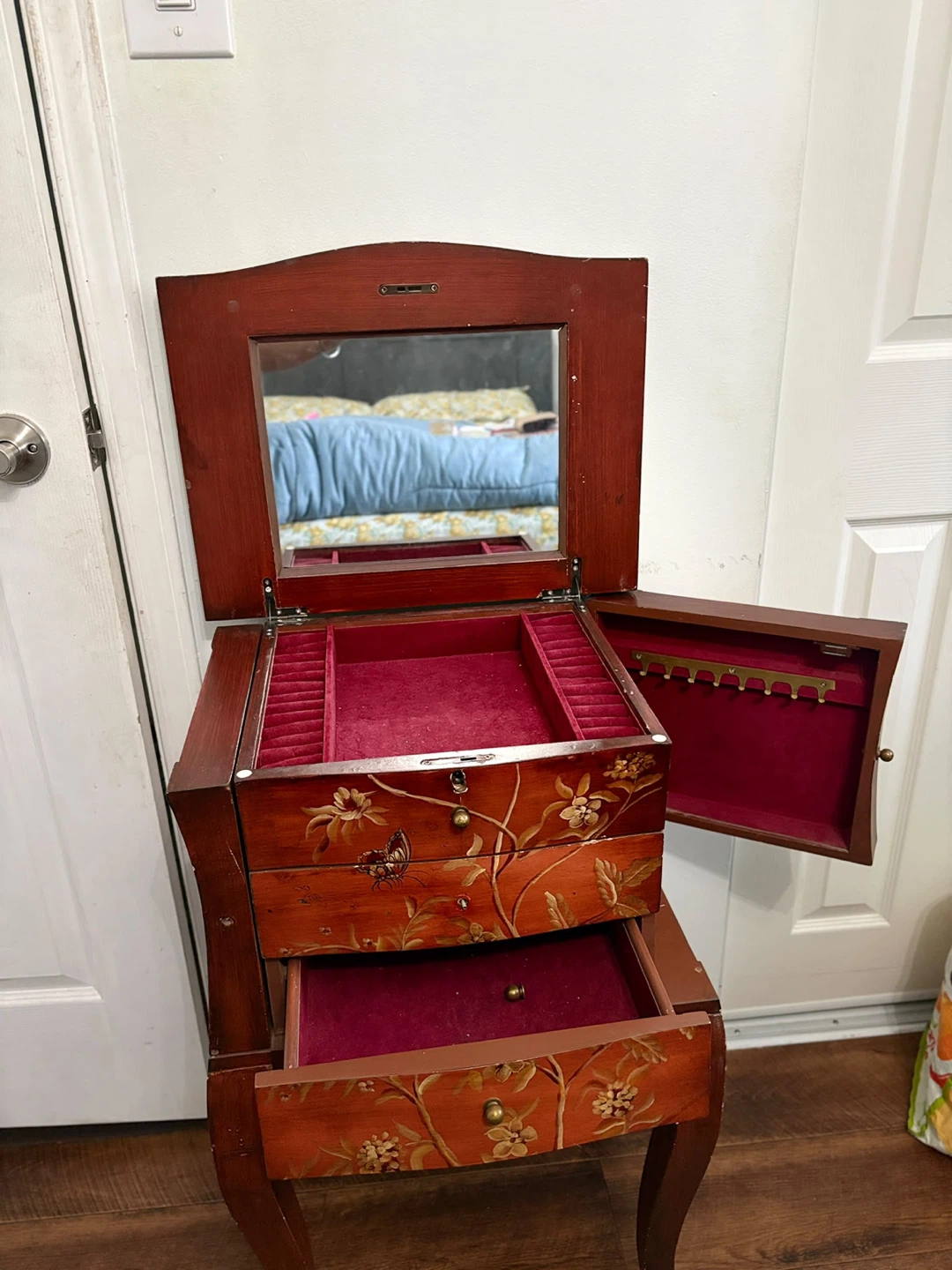 Wooden Jewellery Armoire with Mirror - photo 4