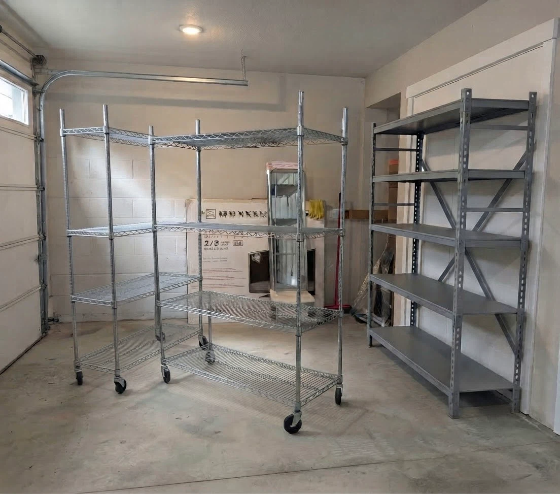 2 Costco Chrome Wire Shelving Unit + 1 Free 5-tier Grey Shelf