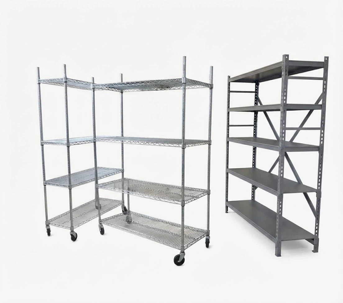 2 Costco Chrome Wire Shelving Unit + 1 Free 5-tier Grey Shelf - photo 2