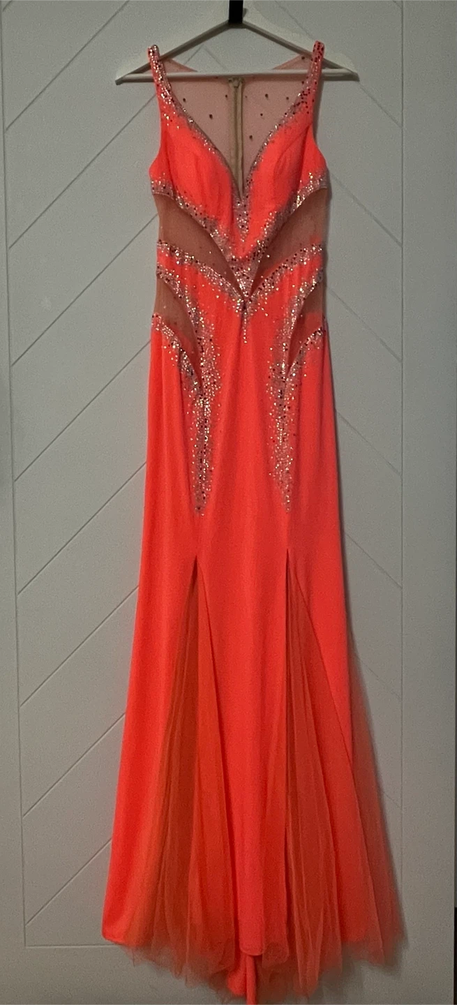 Studio 17 Neon Orange Evening Gown Size 6 - photo 2