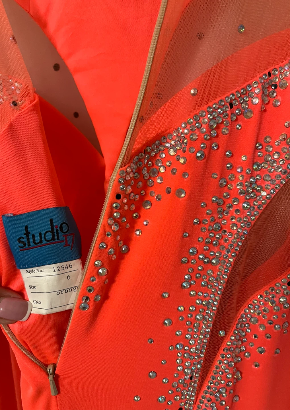 Studio 17 Neon Orange Evening Gown Size 6 - photo 3