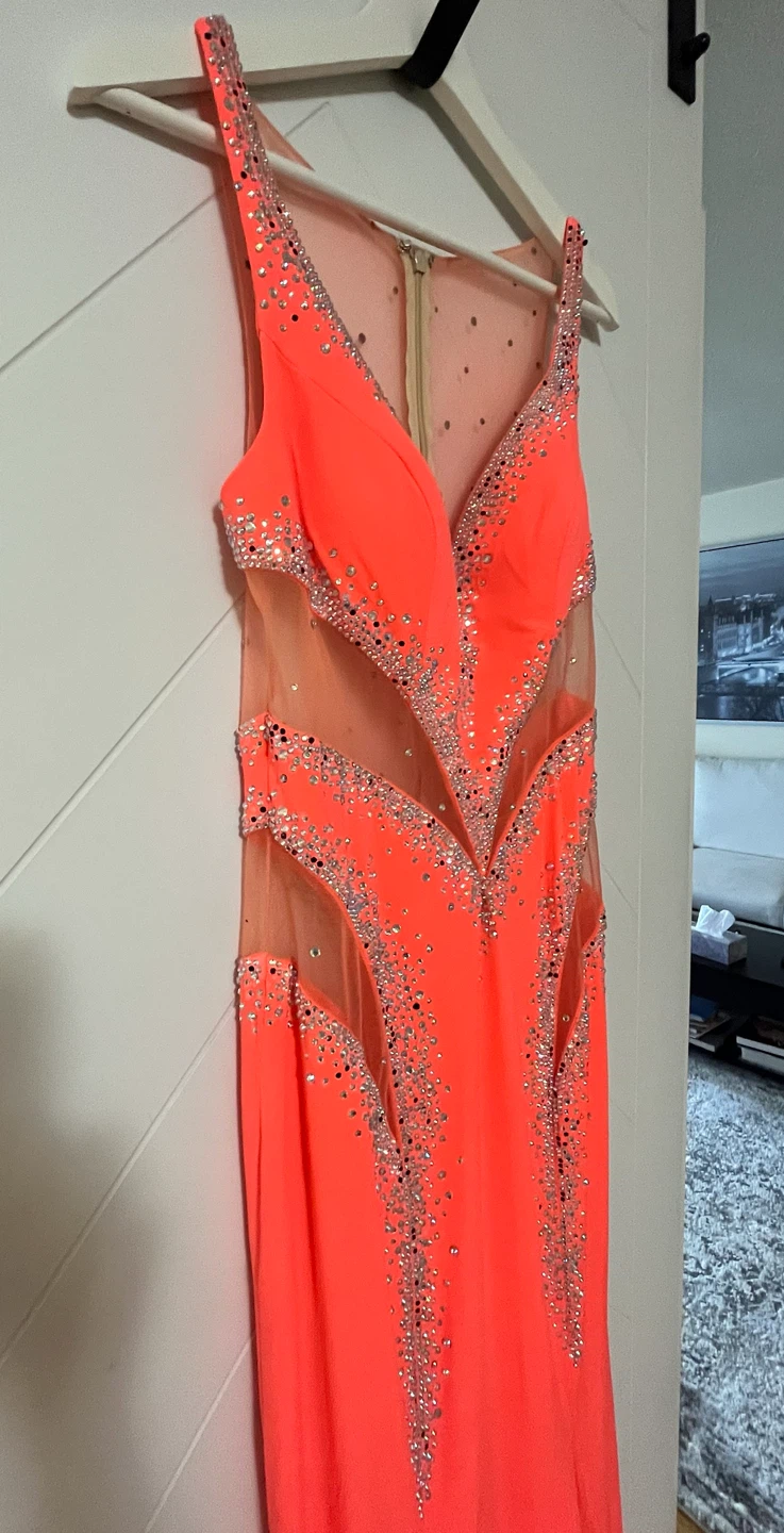 Studio 17 Neon Orange Evening Gown Size 6 - photo 5