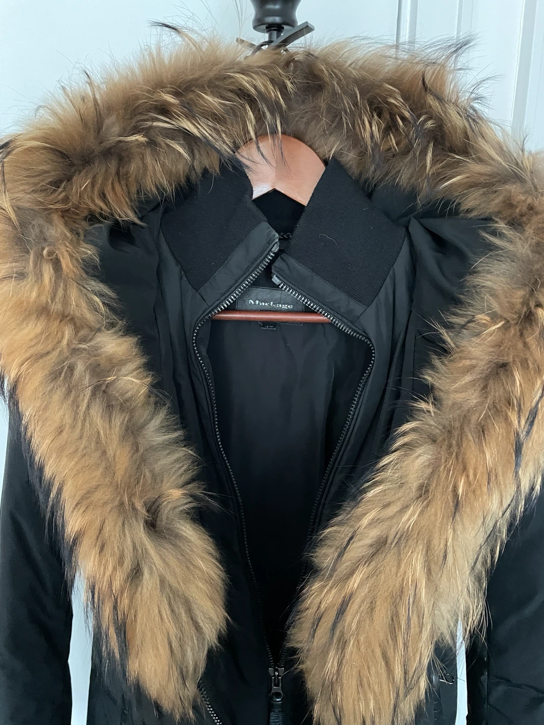 Mackage Black Down Coat with Fur Hood - photo 2
