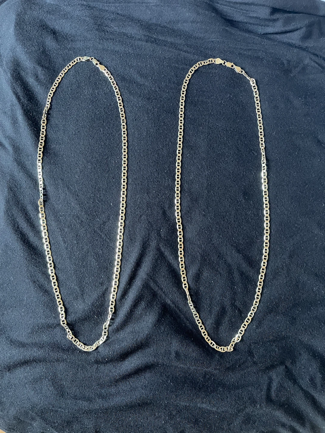 Two Gold Mariner Chain Necklaces - photo 3