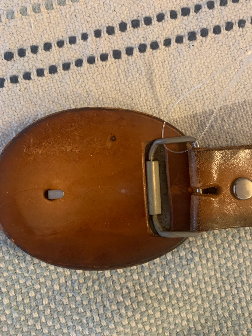 Western Style Leather Belt with Horse Buckle - photo 3