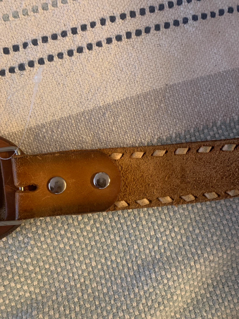 Western Style Leather Belt with Horse Buckle - photo 4