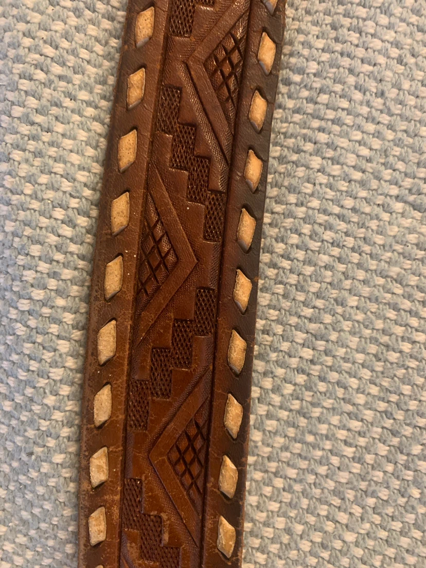 Western Style Leather Belt with Horse Buckle - photo 5