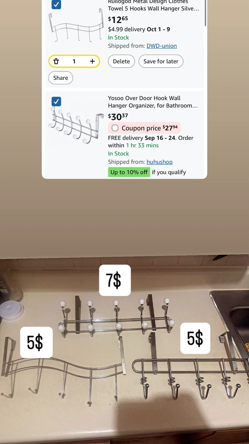 Over-the-Door Metal Hook Hangers