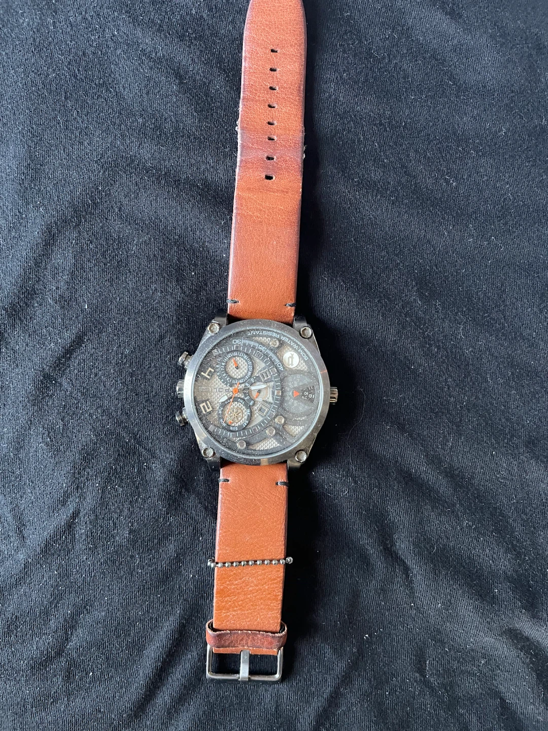 Police Analog Watch with Leather Strap - photo 3