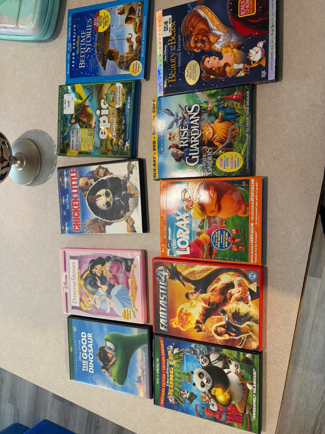 Lot of 10 Assorted Family Movie DVDs and Blu-rays