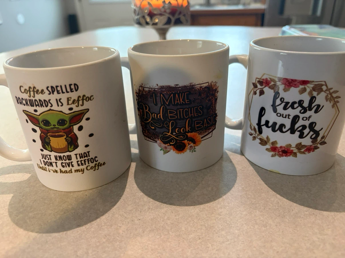 Set of 3 Ceramic Coffee Mugs