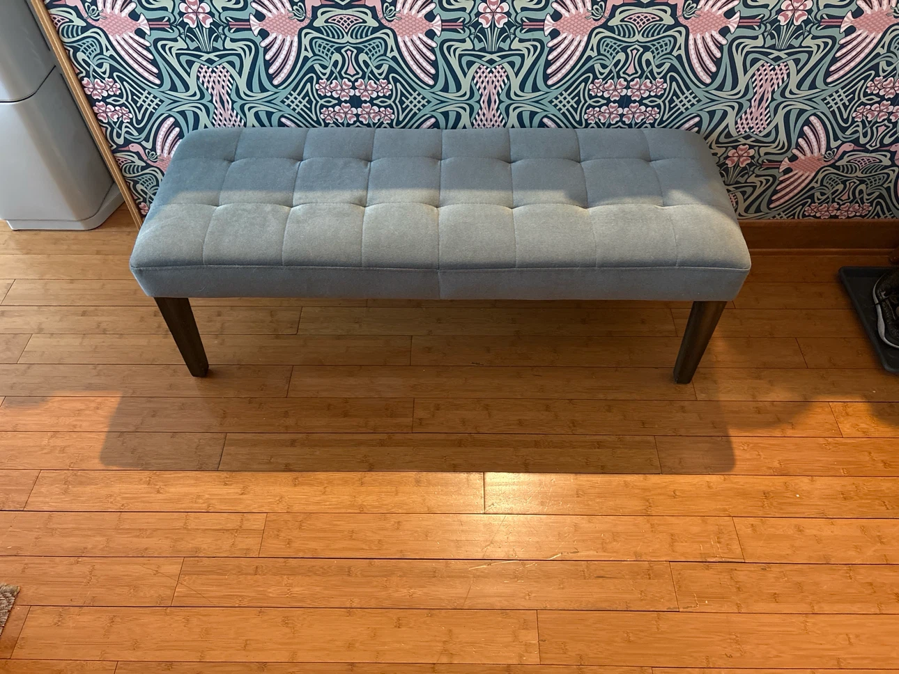 Grayish blue, Upholstered Tufted Bench - photo 3