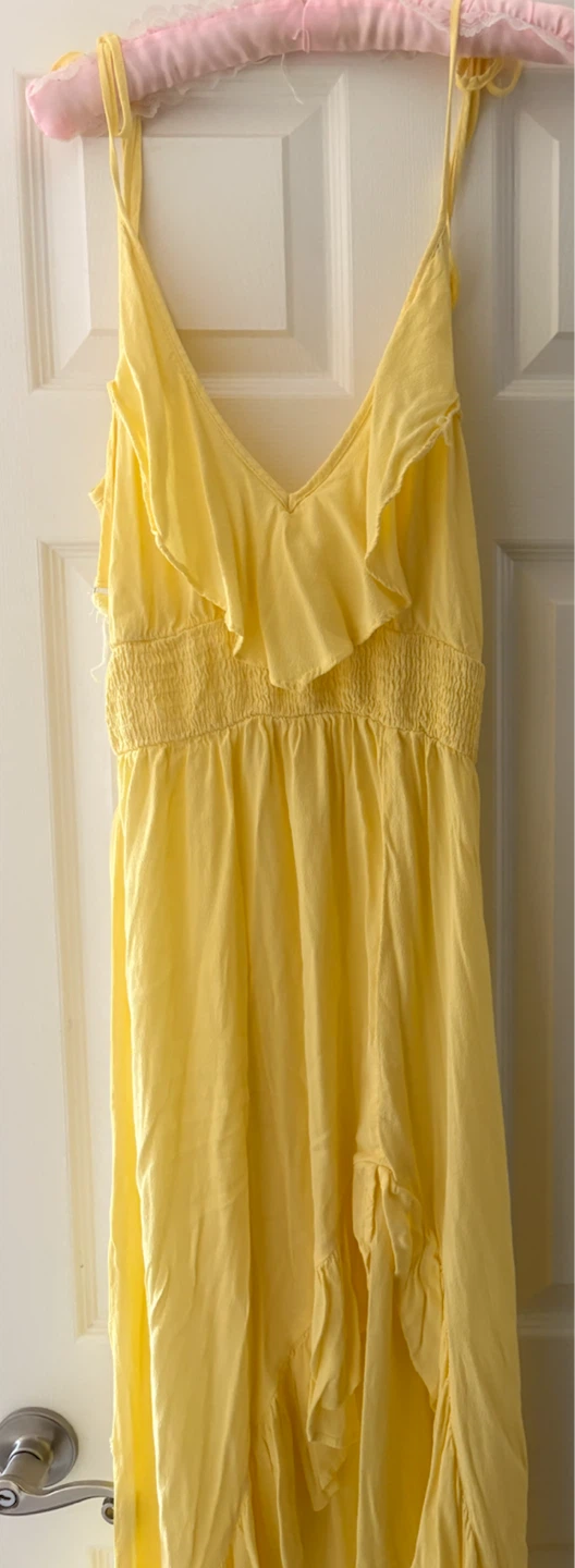 Lock & Key: Yellow Ruffle Maxi Dress - size M