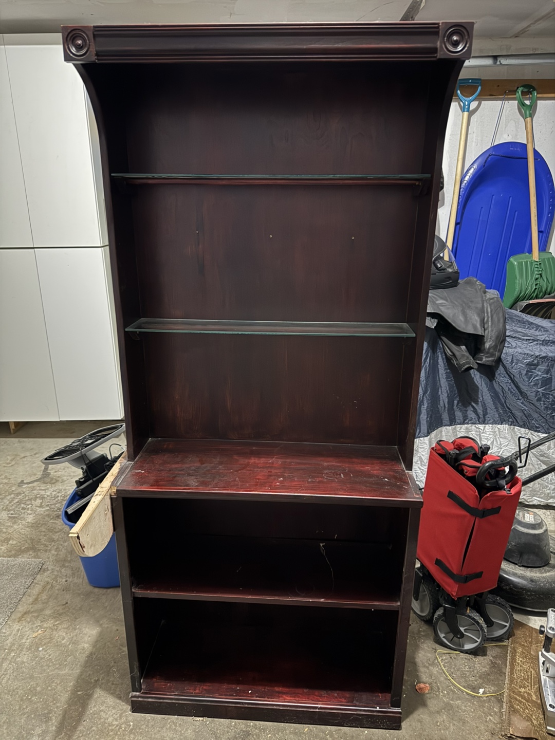 Dark Wood Open Shelf Hutch